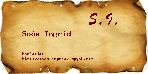 Soós Ingrid névjegykártya