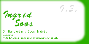 ingrid soos business card